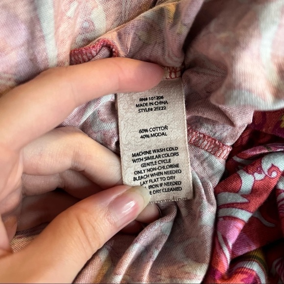 Soft Surroundings Pink Geometric Summer Maxi Dress 26E22 Sleeveless Cotton - Picture 7 of 7